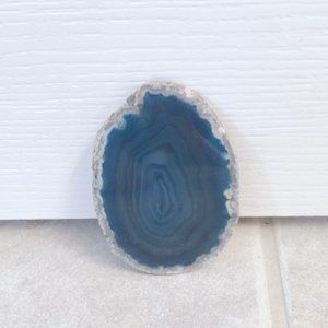 NEW Agate Slice Rock Crystal Blue